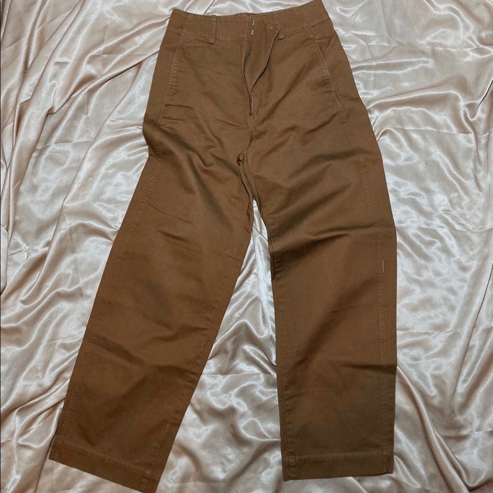 UNIQLO Brown Straight Leg Pants (100% Cotton)